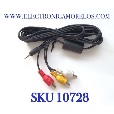 CABLES DE 3 RCA ( AMARILLO, BLANCO Y ROJO ) MACHO CON AUXILIAR / 3.5MM / COMPATIBLE CON DIFERENTES DISPOSITIVOS, MARCAS Y MODELOS